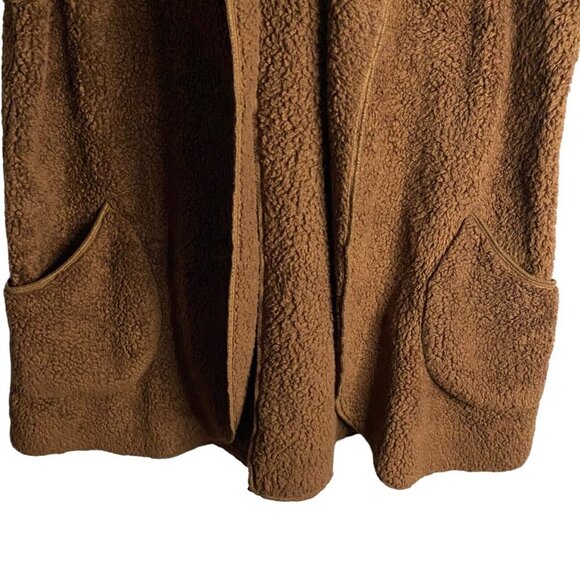 Zenana Outfitters Women's Teddy Long Line Sleeveless Hooded Cardigan - Picture 3 of 7